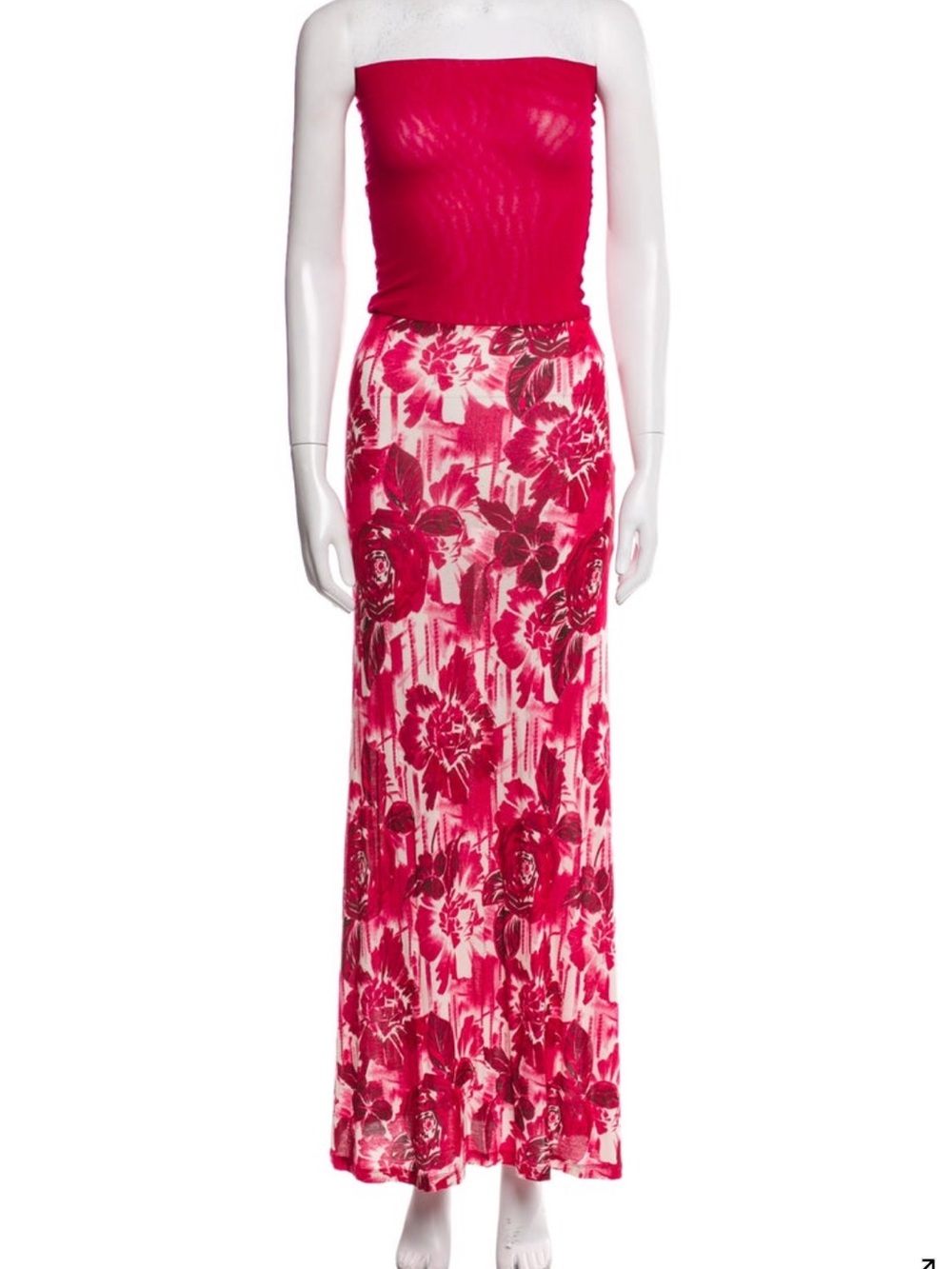 Jean Paul Gaultier Soleil Pink Rose Maxi Dress